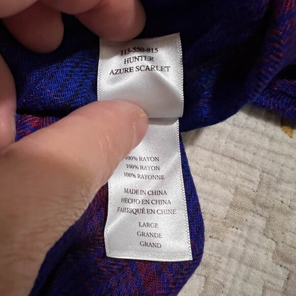 Rails Hunter Azure /Scarlet plaid Shirt L - Picture 8 of 11